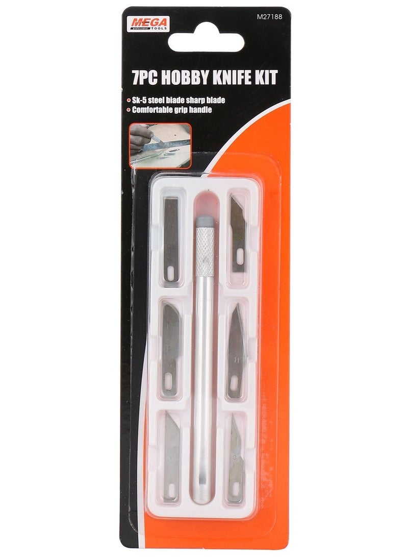 ميجا تولز طقم سكاكين هواية فضي 7 قطع - Image 1