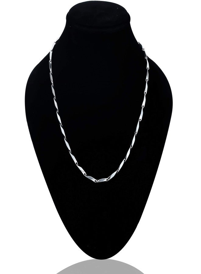 Thrillz Silver Chain For Men Stainless Steel Silver Plated Necklace Chain For Men Boys Mens Jewellery - Image 2