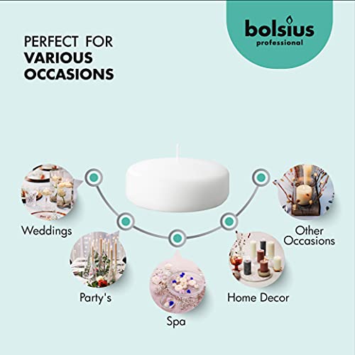 BOLSIUS White Floating Candles 3 Inch - Set Of 12 Maxi Candles - 8 Hour Clean Burning - Palm Oil Free - 0% Animal Fat - Premium European Quality - Image 5