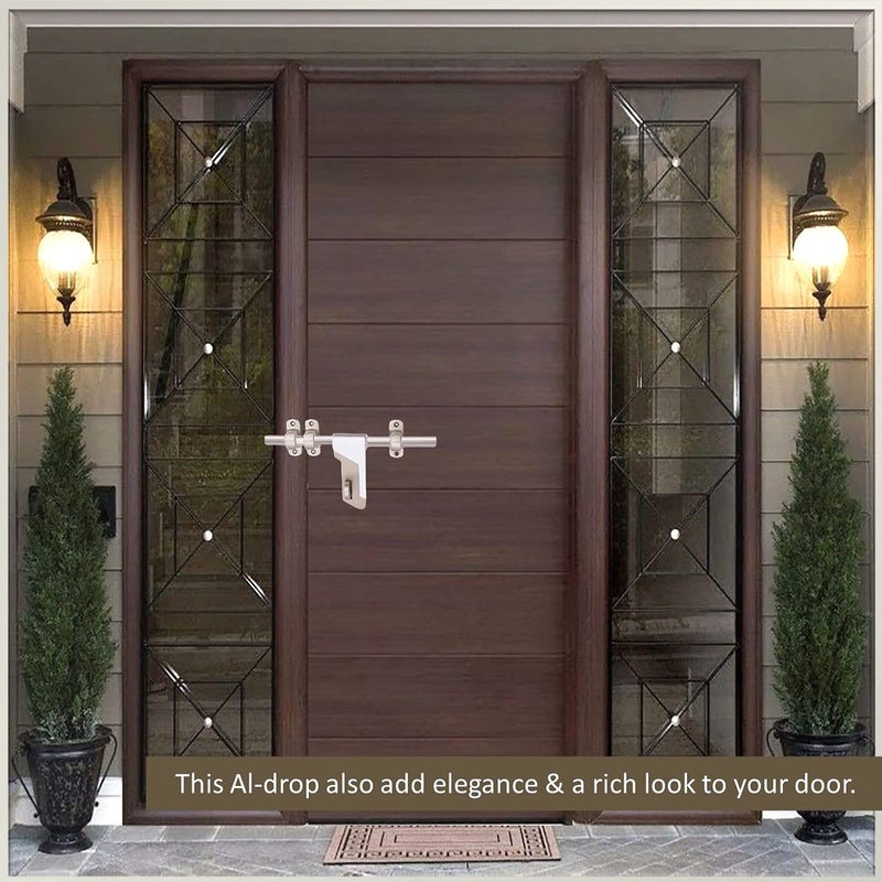 ATOM قفل زنك 12 بوصة | قفل فاخر لمجموعة تجهيزات الأبواب، ملحقات الأبواب | تشطيب مطفي مطلي بالكروم (WZA009) - Image 4