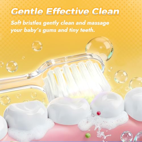 Papablic Toddler Sonic Electric Toothbrush Kids for Ages 1-3 Years, Baby Electric Toothbrush with Cute Rabbit Cover and Smart LED Timer, 2 Brush Heads (Bunny) - Image 4