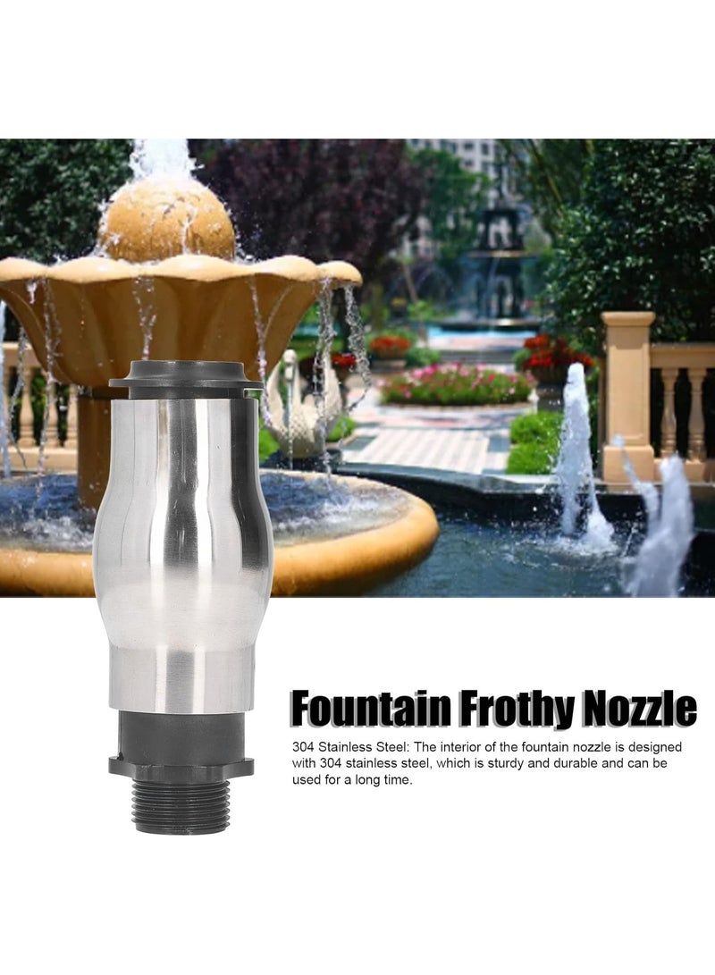 فوهة مضخة البركة، فوهة نافورة رغوية بخيط خارجي، فوهة رش، رأس رشاش، رأس رشاش من الفولاذ المقاوم للصدأ للحديقة والبركة والبحيرة - Image 1