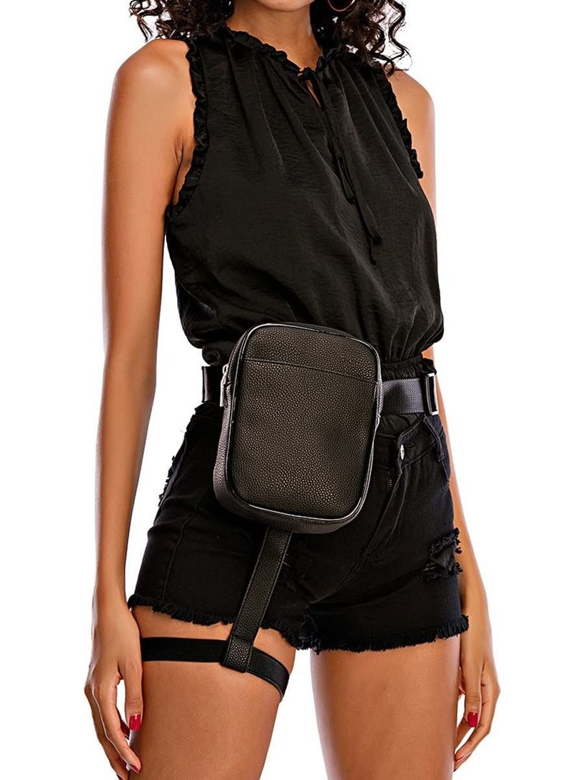 SYOSI Drop Leg Bag Small Waterproof for Men Women Bike Riding Cycling Hiking Waist Pack Thigh Pouch Outdoor Travel Camping Casual Daypack(Black) - Image 3