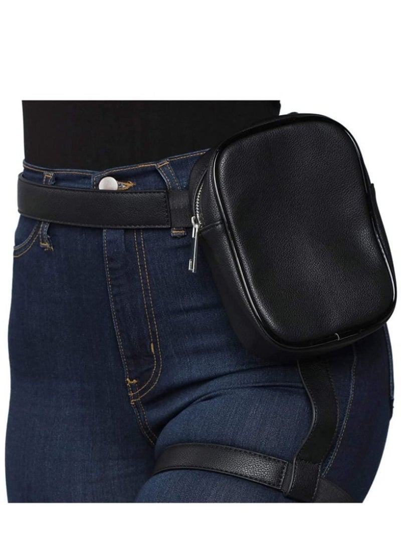 SYOSI Drop Leg Bag Small Waterproof for Men Women Bike Riding Cycling Hiking Waist Pack Thigh Pouch Outdoor Travel Camping Casual Daypack(Black) - Image 2