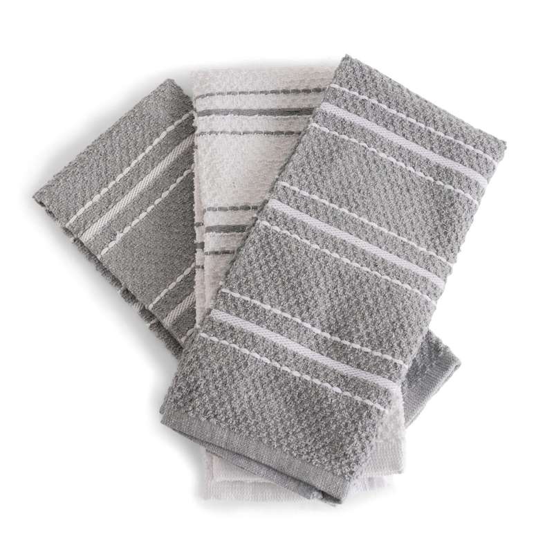 Pan Home Essentials 3 peice Kitchen Towel Set 38x58cm -Grey - 204RLT9900583 - Image 3