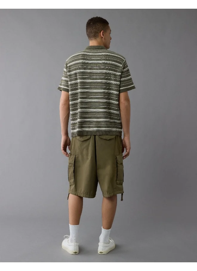 امريكان ايجل AE Weekend Striped Sweater Polo Shirt