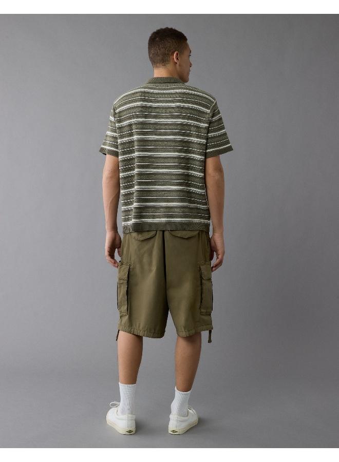 American Eagle AE Weekend Striped Sweater Polo Shirt - Image 4