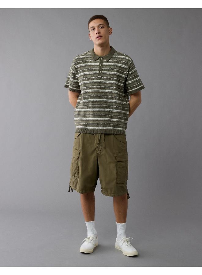 American Eagle AE Weekend Striped Sweater Polo Shirt - Image 5