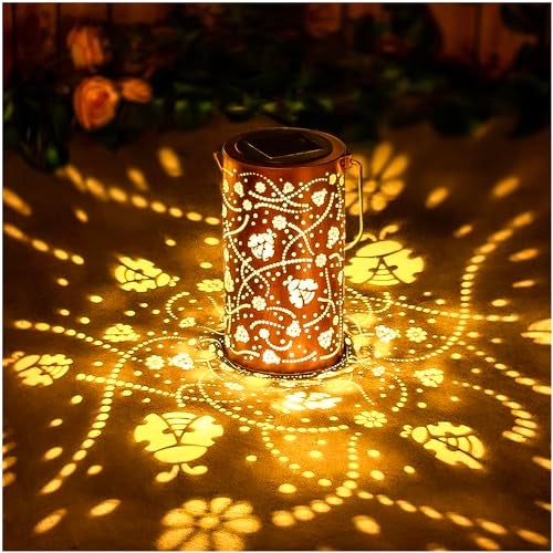 EZTZEN Ladybug Solar Lanterns Outdoor Waterproof Hanging Solar Lights Ladybug Gifts for Women Men Metal Decorative LED Ladybug Lanterns for Garden DecorYardPatioLawnTabletopPathwayLandscape - Image 1