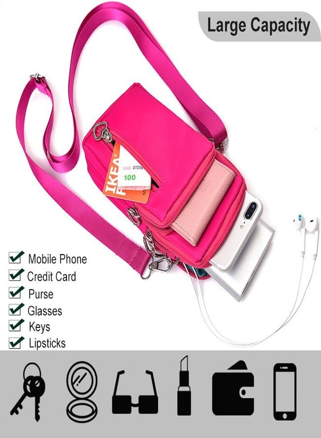 JANKS Small Crossbody Bag for Women, Multi Zip Pockets Nylon Wallet Purse Credit Card Holder with Detachable Hand Strap - Image 5