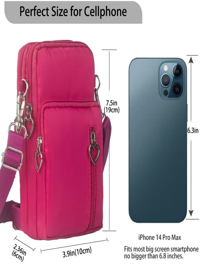 JANKS Small Crossbody Bag for Women, Multi Zip Pockets Nylon Wallet Purse Credit Card Holder with Detachable Hand Strap - Image 2