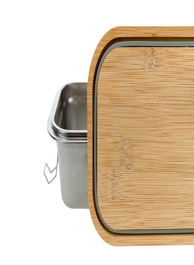 ust Bamboo top Food Box for Meal prep and Food Storage with Cutting Board top for Camping, Hiking, and Everyday use - Image 5