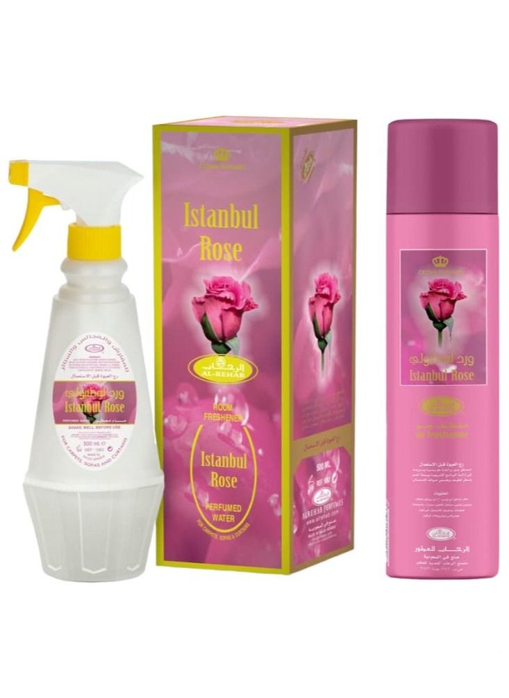 Al Rehab Istanbul Rose Room Freshener 500ml Air Freshener 300ml  - Image 1