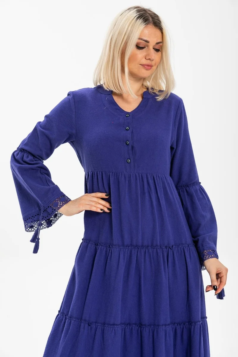 Eliş Şile Bezi Tiered Maxi Dress