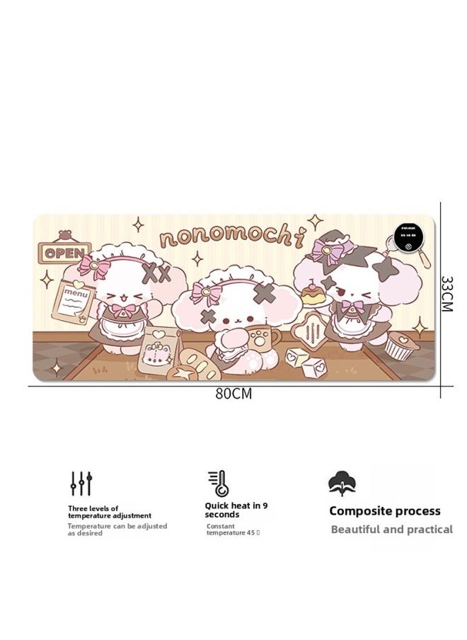 Generic - Button Timing Heating Mouse Pad Office Intelligent Heating Table Pad Student Dormitory Writing Warm Table Pad Wholesale-Color:60*36cm Three-speed Temperature Control Thickened Version-Pattern:KT211 - Image 1