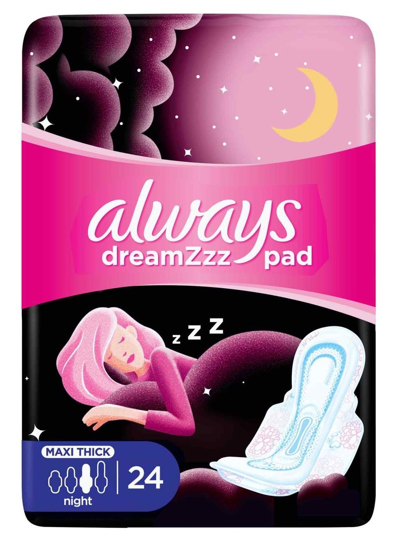 Always Breathable Soft Maxi Thick Night Sanitary Pads With Wings 24 Pads - Image 1