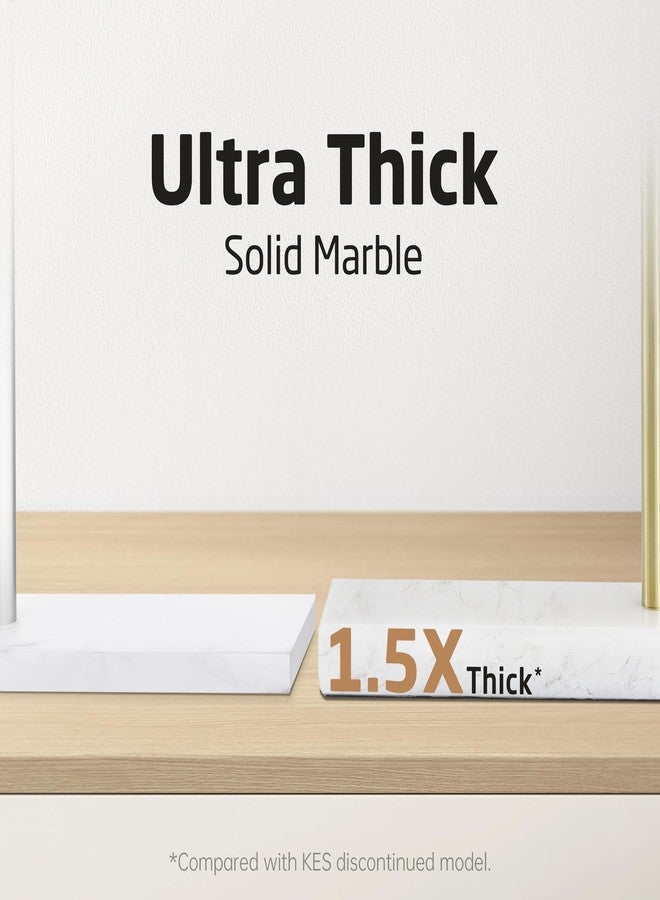 كيس حامل مناشف اليد KES للحمام، حامل مناشف سطحي بطول 17.3 بوصة بقاعدة رخامية ثقيلة، رف مناشف دوار قائم بذراعين قابلين للتعديل، مصنوع من الفولاذ المقاوم للصدأ 18/8، مطلي بالذهب المصقول، BTH233A-BZ - Image 2