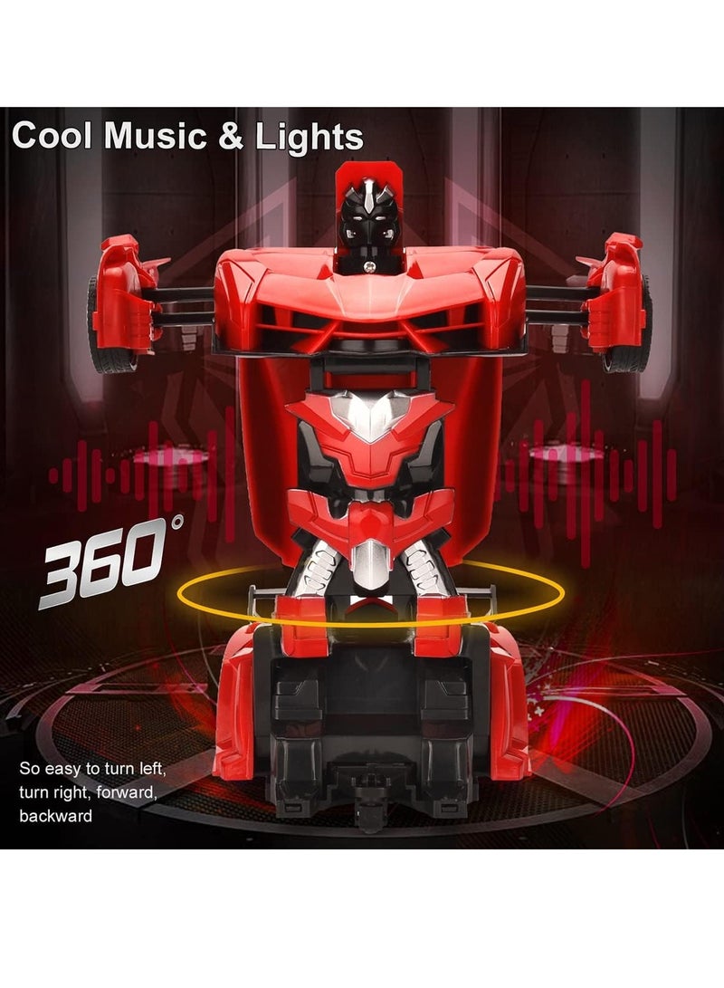 RAKAY 2 in 1 Remote Control Car with Lights and 360° Rotation, RC Cars with Cool Appearance and One-click Deformation, 1:18 Scale Transforming Car Toy, Made of Sturdy Safe ABS Materials - Image 2