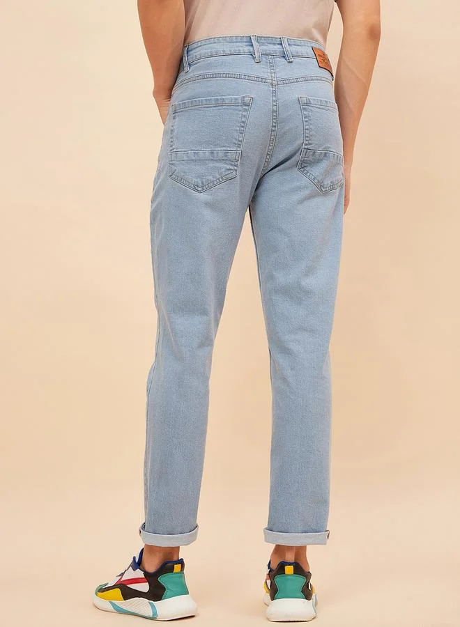 HIGH STAR HIGH STAR Mid Rise Plain Regular Fit Jeans