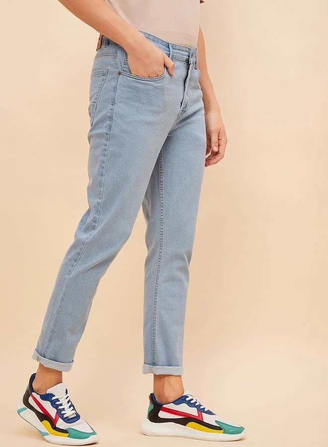 HIGH STAR HIGH STAR Mid Rise Plain Regular Fit Jeans