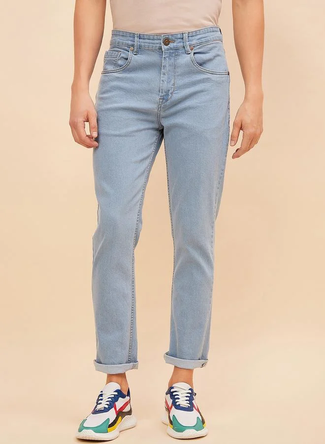 HIGH STAR HIGH STAR Mid Rise Plain Regular Fit Jeans