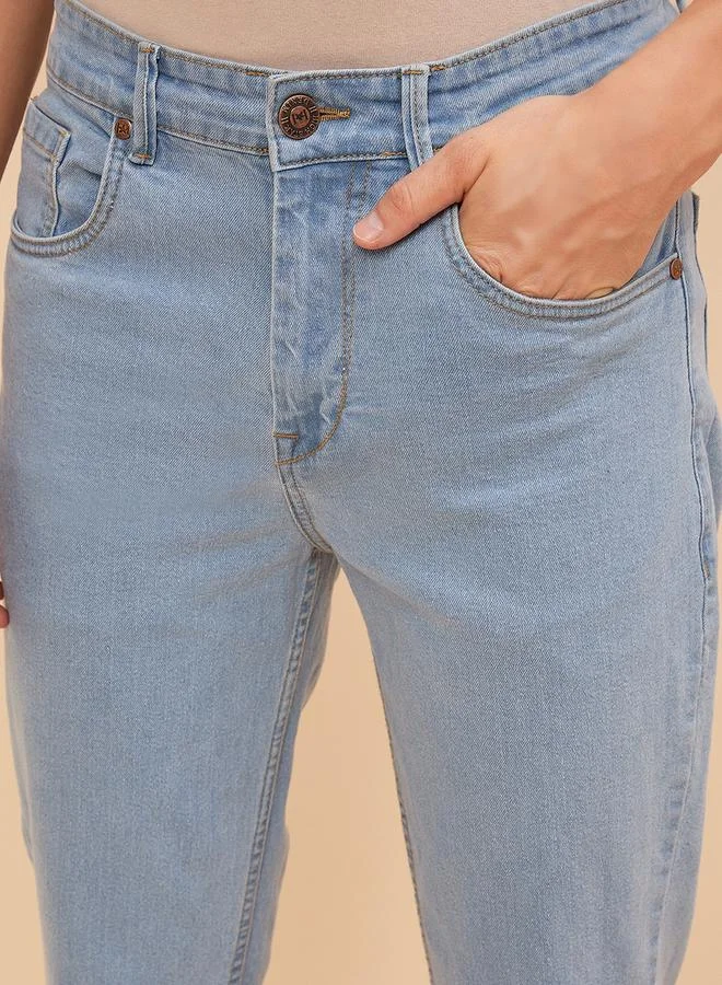 HIGH STAR HIGH STAR Mid Rise Plain Regular Fit Jeans