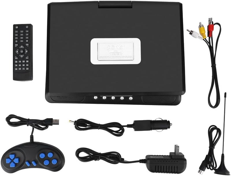 كلاراكو مشغل أقراص DVD محمول 9.8 بوصة، مشغل أقراص DVD بشاشة LCD عالية الدقة قابلة للدوران، مشغل ألعاب تلفزيون صغير، جهاز استقبال راديو FM للأطفال في السيارة مع دعم مدخل/مخرج AV، متوافق مع SD/USB، يدعم AVI، EVD، DVD، SVCD، VCD، CD إلخ (الولايات المتحدة) - Image 2