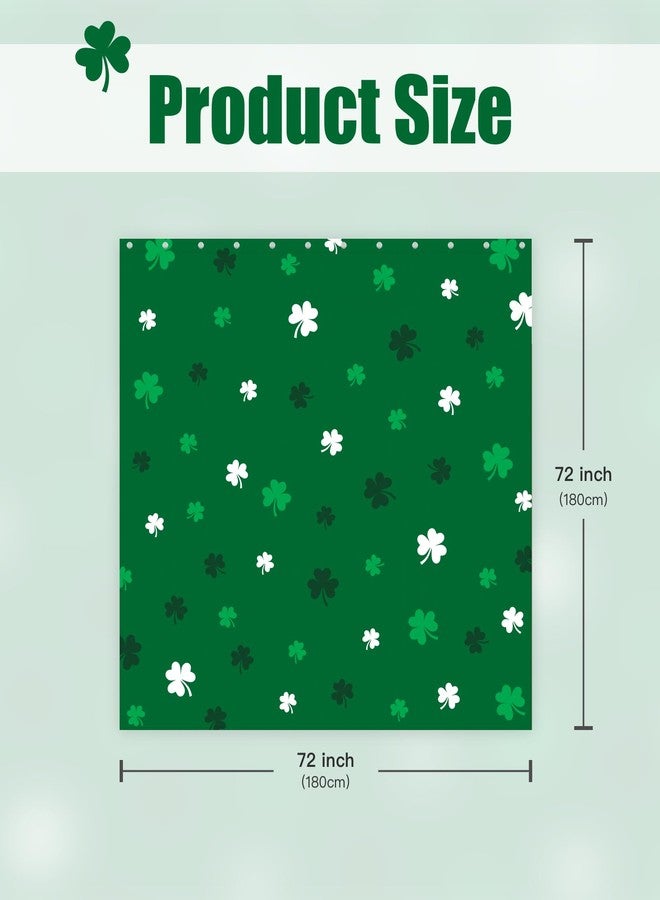 Stanoha Shamrocks St. Patrick's Day Shower Curtain for Bathroom Decor Lucky Spring Irish Green Luck Curtains Bathtub Cortinas de Baño Cute Decorative Girls Unique Design Pretty Women 72 x72 Inch - Image 2