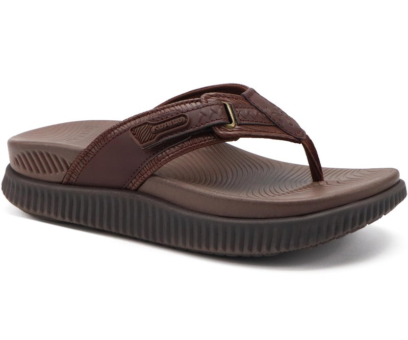 KuaiLu Womens Orthopedic Flip Flops with Arch Support Plantar Fasciitis Walking Sandals For Women Ladies Athletic Thick Cushion Recovery Sandals Slip On Indoor Outdoor Summer Casual Brown Size 9 - Image 1