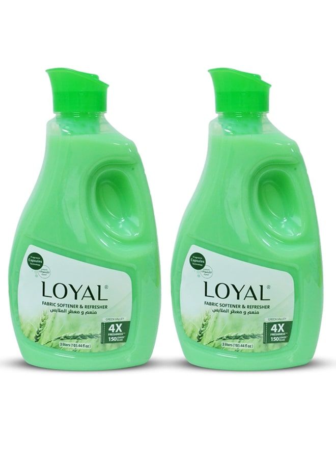 loyal Fabric Softener Freshener Concentrated Green Valley 2x3000ml