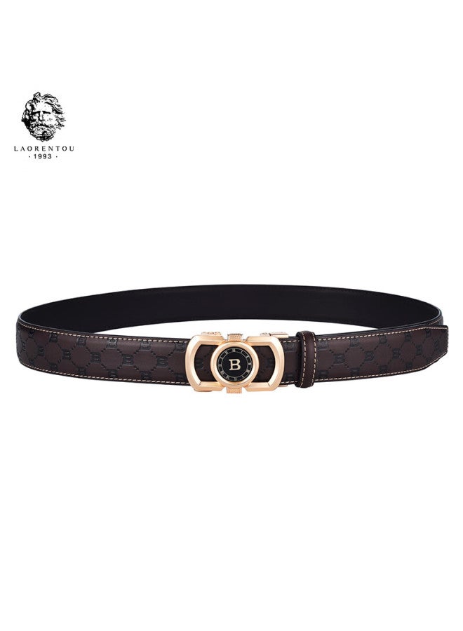 Laorentou Men's Genuine Leather Belt Luxury Men's Belt Birthday Gift For Boyfriend Husband Father 115-125 - Image 3