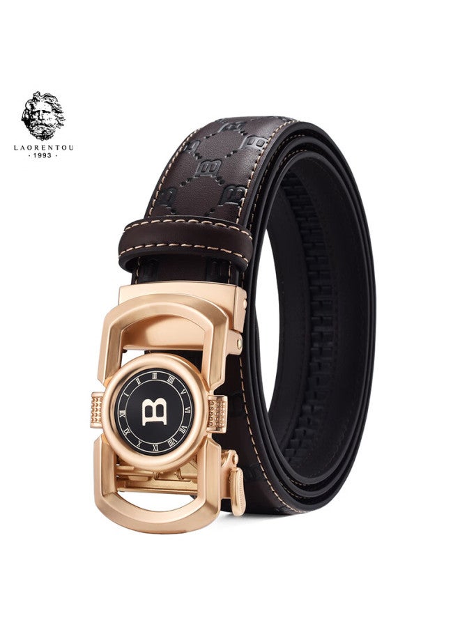 Laorentou Men's Genuine Leather Belt Luxury Men's Belt Birthday Gift For Boyfriend Husband Father 115-125 - Image 4