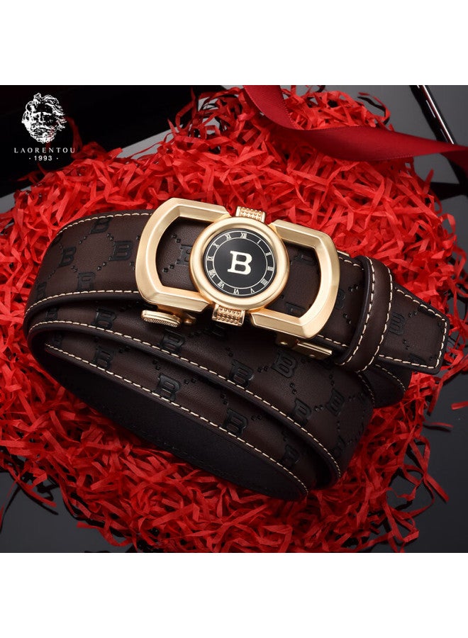 Laorentou Men's Genuine Leather Belt Luxury Men's Belt Birthday Gift For Boyfriend Husband Father 115-125 - Image 2