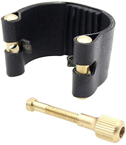 Jiayouy Professional Alto Sax Saxophone Mouthpiece Leather Ligature Fastener Black - Image 3