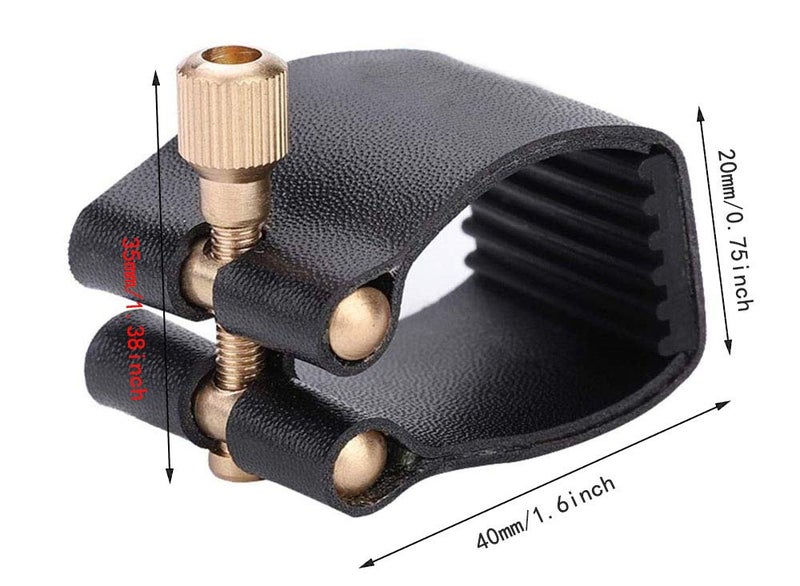 Jiayouy Professional Alto Sax Saxophone Mouthpiece Leather Ligature Fastener Black - Image 4