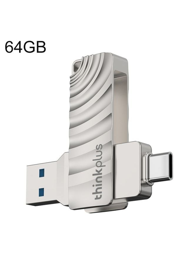 BURAQ Lenovo Thinkplus MU232 USB 3.2 + USB-C / Type-C Dual Head Flash Drive, Memory:64GB  - Image 1