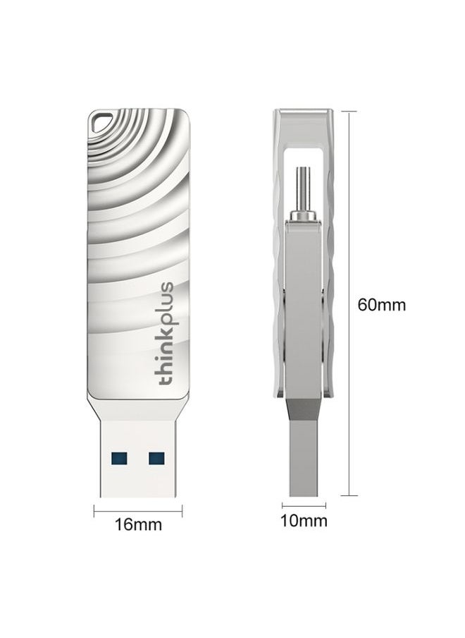BURAQ Lenovo Thinkplus MU232 USB 3.2 + USB-C / Type-C Dual Head Flash Drive, Memory:64GB  - Image 3