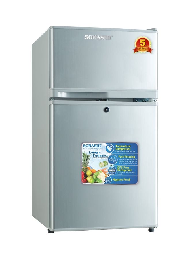 SONASHI 82 Liters Double Door Refrigerator SFD-105 Silver - Image 1
