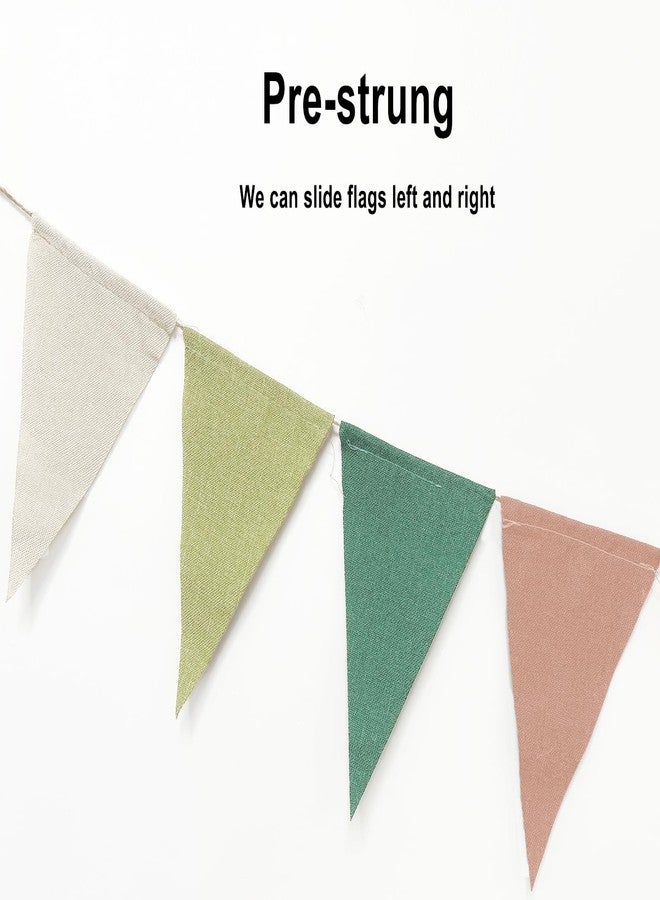 CROWNOS Sage Green Pennant Banner Flags, Green Pink Beige Triangle Garland for Greenery Boho Wedding, Engagement,Bridal Shower, Baby Shower, Neutral Birthday Decorations - Image 4