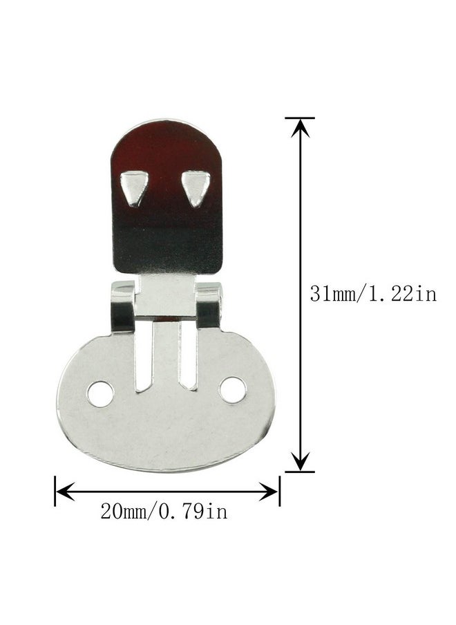 JCBIZ - 12Pcs 304 Stainless Steel Blank Shoe Clips Silver Shoe Clamps Diy Crafts Findings Accessories (31Mm X 20Mm) - Image 1