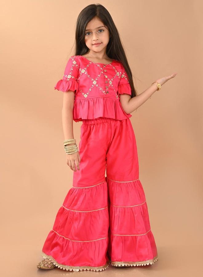 LILPICKS Girls Pink Kurta Set - Image 1