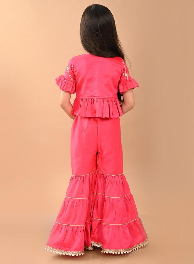 LILPICKS Girls Pink Kurta Set - Image 2