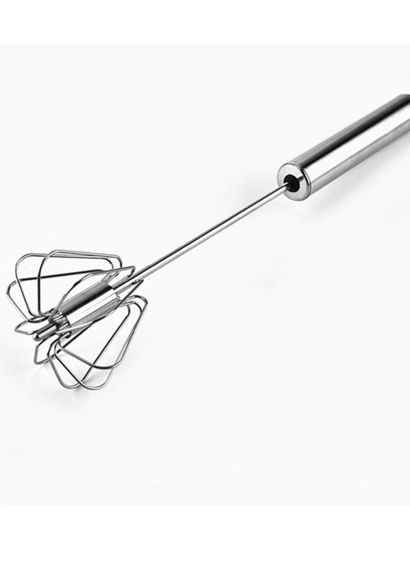 Generic - 1pc，stainless Steel Egg Whisk, Hand Push Rotary Whisk Blender, Versatile Milk Frother, Hand Push Mixer Stirrer for Blending, Whisking, Beating & Stirring - Image 1