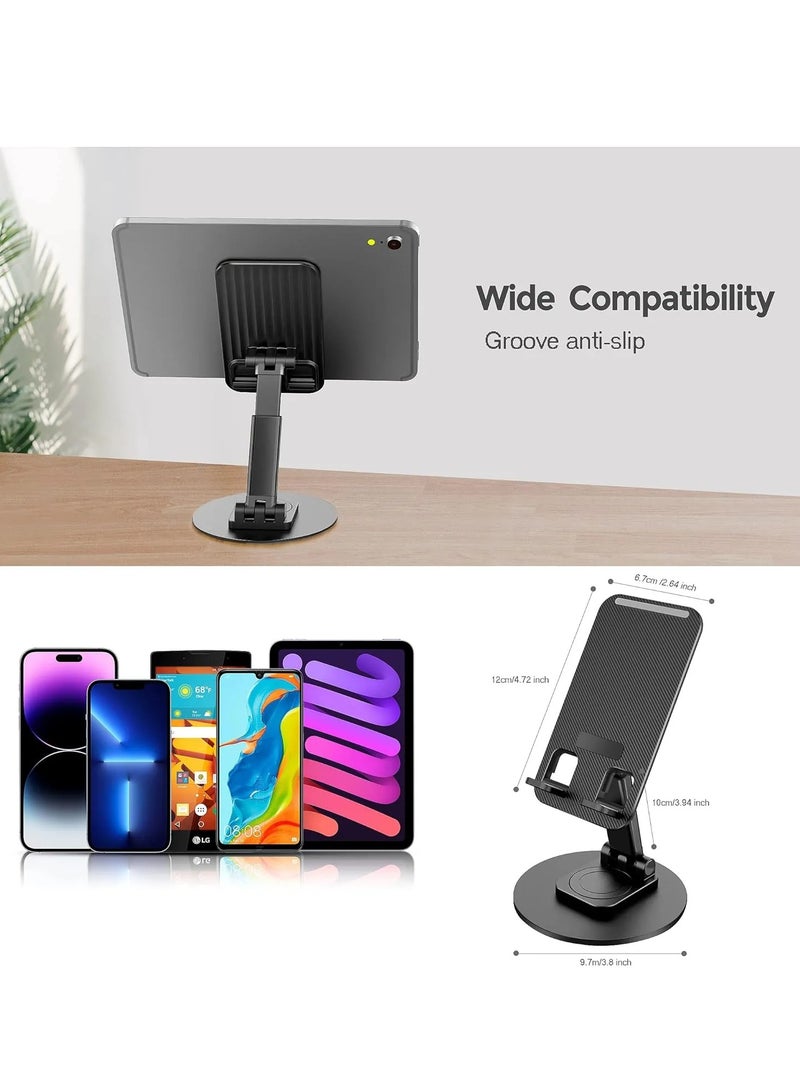 Jmary MK-59 Phone Holder With 360° Rotation Phone Stand Desk For Smartphones With Adjustable Angle Height Black - Image 3