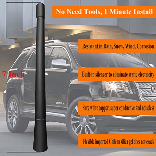 RooFox 7 Inch Antenna Replacement for GMC Terrain (2010-2018), GMC Terrain Antenna, Flexible Rubber Antenna Mast - Image 2