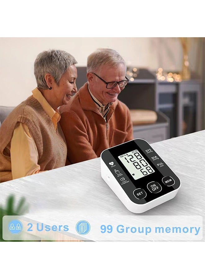 أوشن جهاز مراقبة ضغط الدم الإلكتروني، جهاز قياس ضغط الدم بأعلى الذراع، جهاز مراقبة ضغط الدم الرقمي للكفة القابلة للضبط، شاشة العرض المنزلية، جهاز ضغط الدم مع موجه الذاكرة الصوتية - Image 5