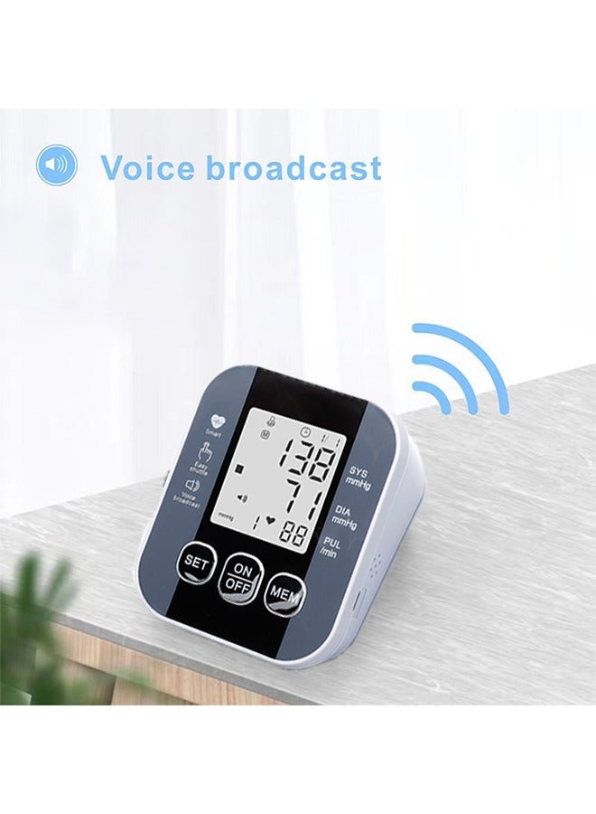 أوشن جهاز مراقبة ضغط الدم الإلكتروني، جهاز قياس ضغط الدم بأعلى الذراع، جهاز مراقبة ضغط الدم الرقمي للكفة القابلة للضبط، شاشة العرض المنزلية، جهاز ضغط الدم مع موجه الذاكرة الصوتية - Image 3