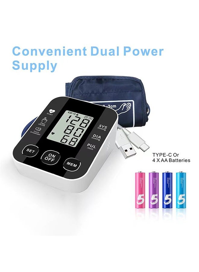 أوشن جهاز مراقبة ضغط الدم الإلكتروني، جهاز قياس ضغط الدم بأعلى الذراع، جهاز مراقبة ضغط الدم الرقمي للكفة القابلة للضبط، شاشة العرض المنزلية، جهاز ضغط الدم مع موجه الذاكرة الصوتية - Image 4