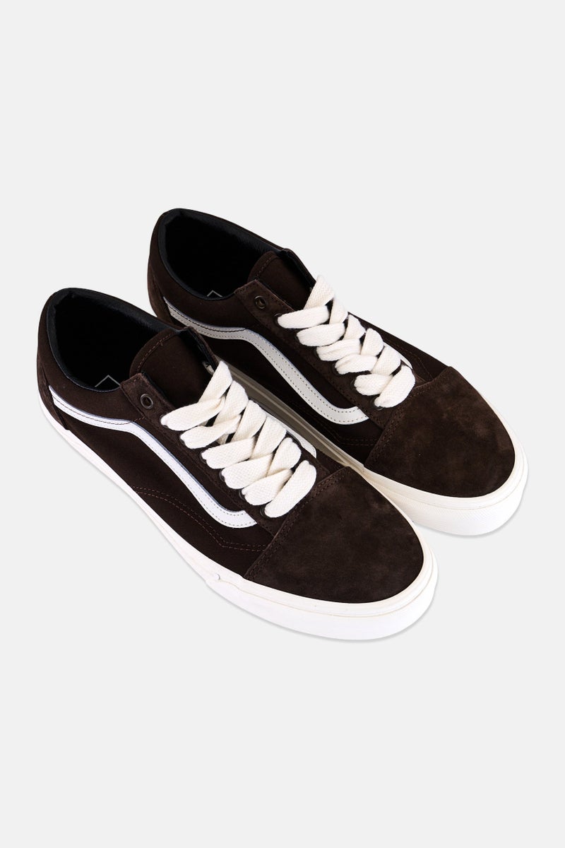 VANS Men Old Skool Lace Up Micro Suede Skateboarding Shoes, Brown - Image 2