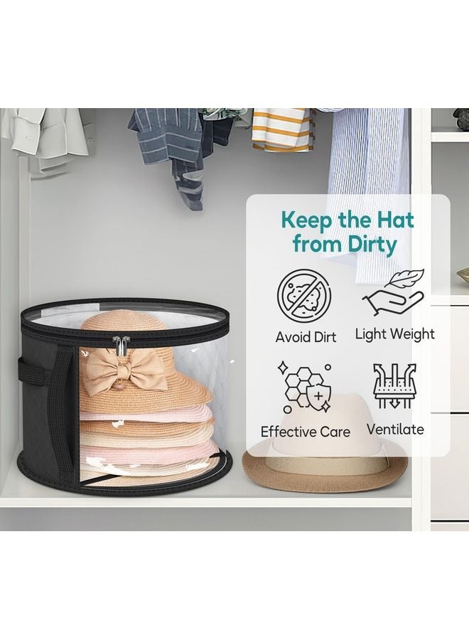 HOMESTAR Oversized Clear Hat Storage Bag for Women, Holds up to 7 Caps Cowboy Hat Organizer for Closet, Wide Brims Hat Case with Carrying Handles (Black) - Image 5